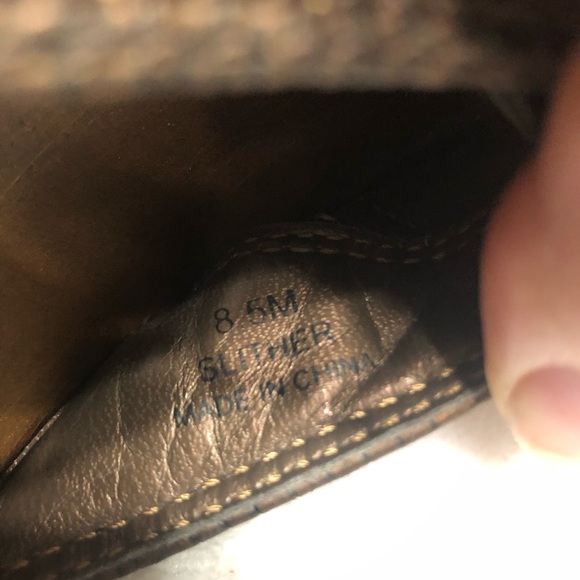 Victoria Spencer 8.5 Slither Snakeskin Heel Brown - Picture 15 of 16